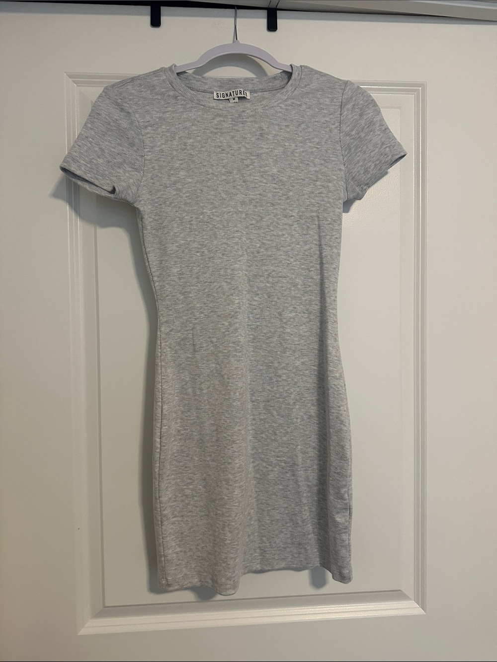 Signature Light Gray Short Sleeve Mini Dress